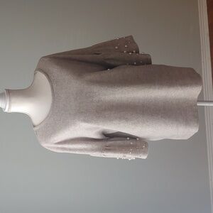 She + Sky | Soft Ruffle Sleeve Pearl Sweater Top